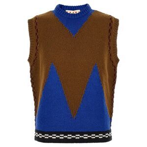 Marni Multicolor Wool Sleeveles Men's Sweater